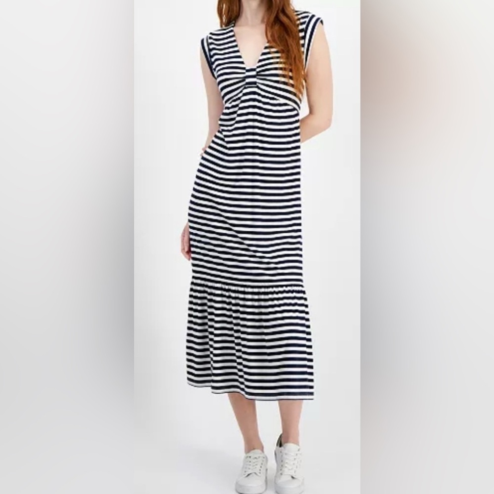 Tommy Hilfiger Navy and White Striped Dress